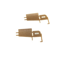 Pair of pantograph protection grilles in brass photo engraved isabella