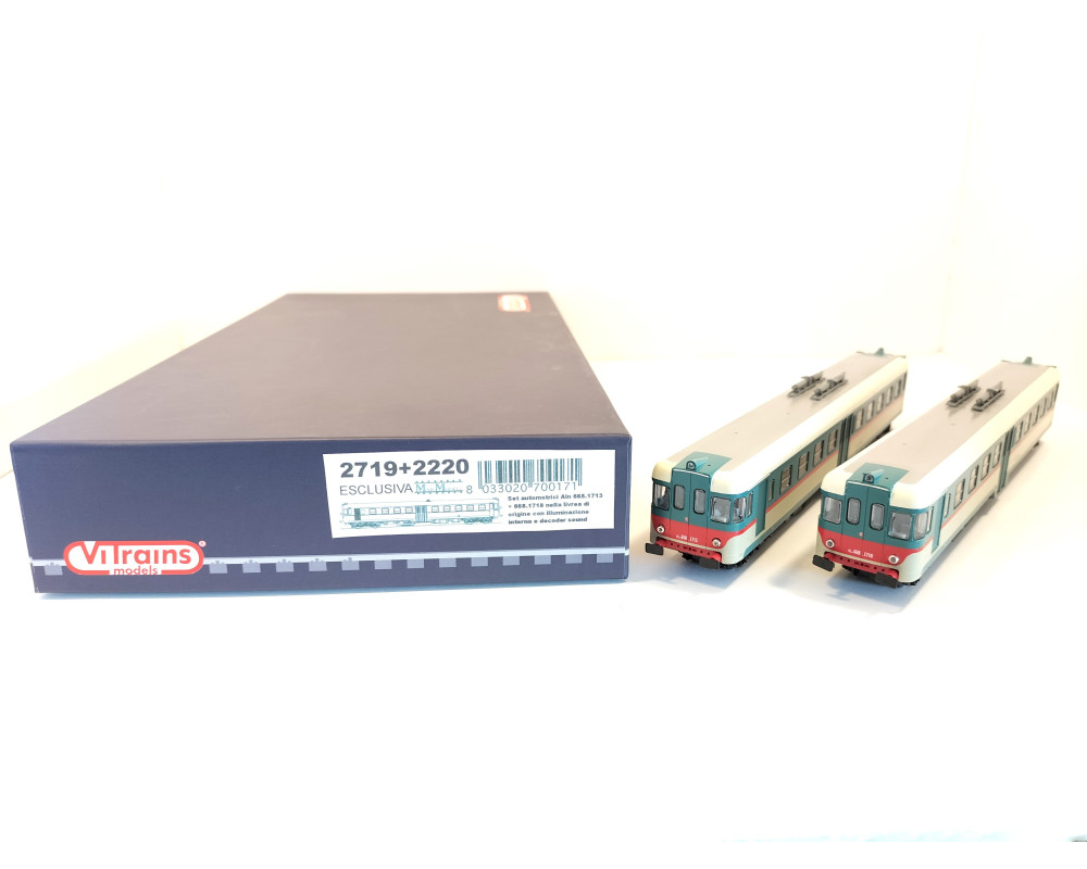 Aln 668.1713 + 668.1718 railcar set in original livery with internal lighting and sound decoder