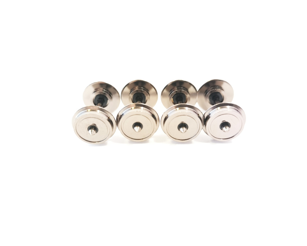 Set of 4 axles with conical tips with sail for power socket, wheel diameter 10.50 mm