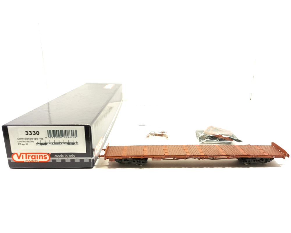 Used flatbed wagon type Poz FS with terrace, era III