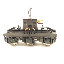 Bogie assembly consisting of gear box, worm gear, bushing cover, axles, and bogie sides for Renfe class 250