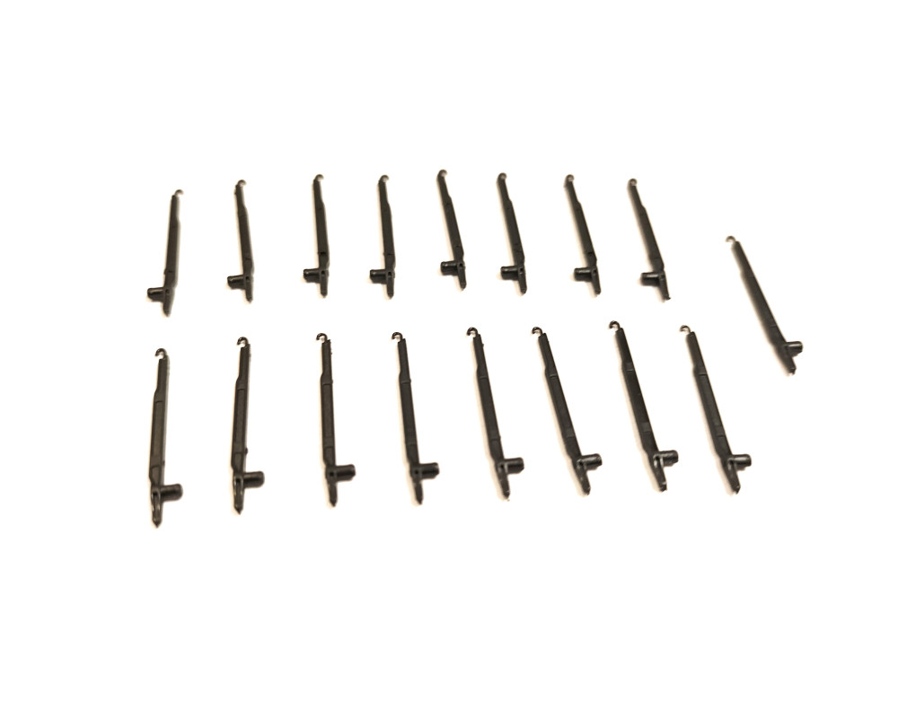 Set of 16 cast brass stanchions + 1 spare for all Vitrains platforms with black livery