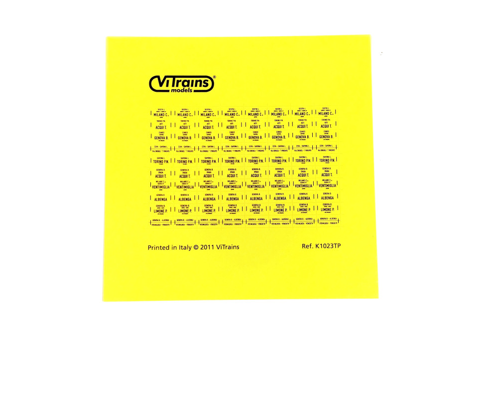 K1023TP Sticker sheet with mileage tables (Lombardy/Piedmont/Liguria)