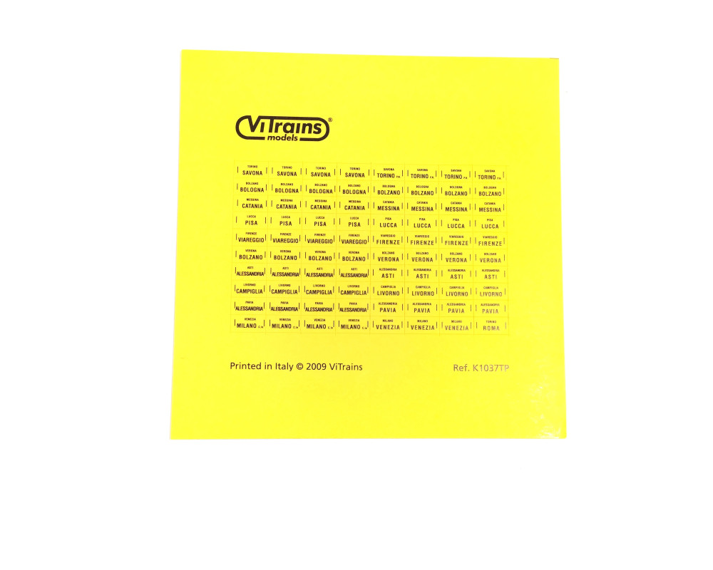 K1037TP Sticker sheet with mileage tables (Lombardy/Piedmont/Tuscany/Sicily/Trentino/Emilia R.)