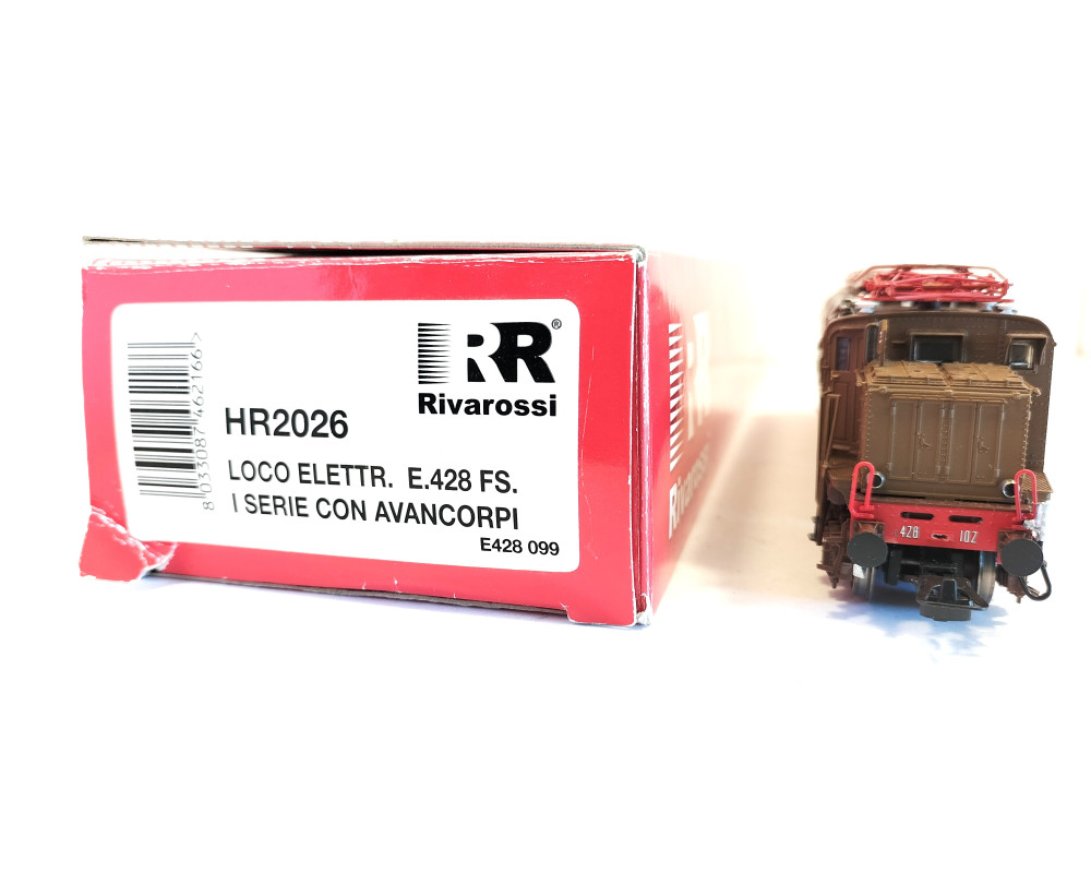 Art.HR2026 Locomotiva E 428.099 di I° serie livrea castano isabella