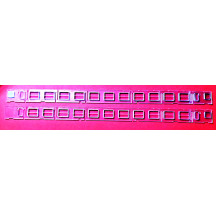 Art. 1108: Right and left side windows for MDVE coach (XMPR or DTR livery, blue-tinted glass.